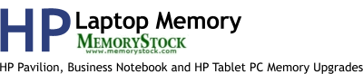 hp pavilion laptop ram, business notebook and hp tablet pc memory upgrades